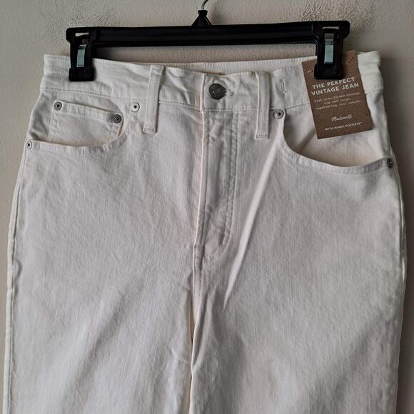 NWT Madewell The Perfect Vintage Jeans Tapered Leg Tile White Women's Size 23 - Picture 9 of 14